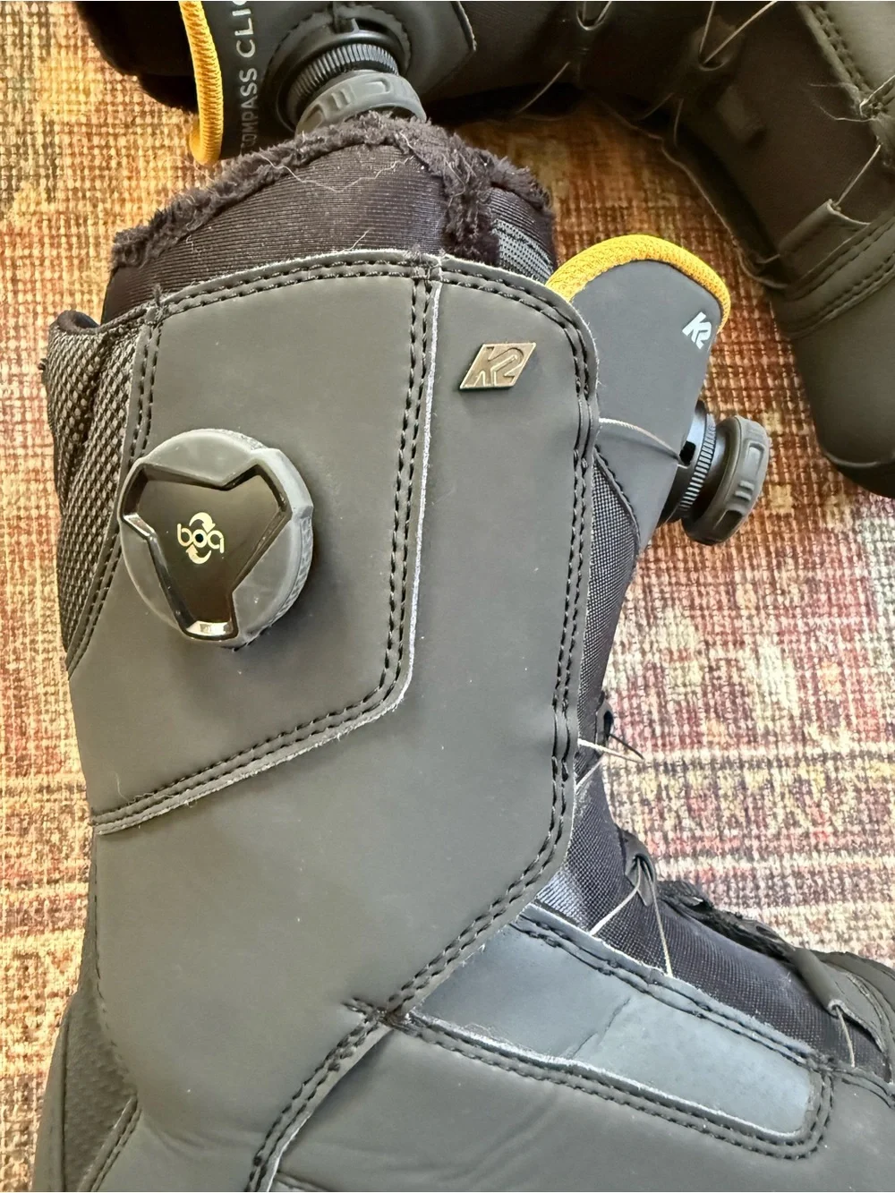 K2 Compass Clicker Men’s 7 Black Snowboarding Boots Step in with Boa Closure